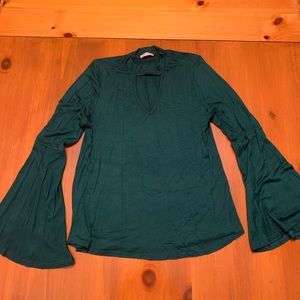 Pink Peony Green Shirt